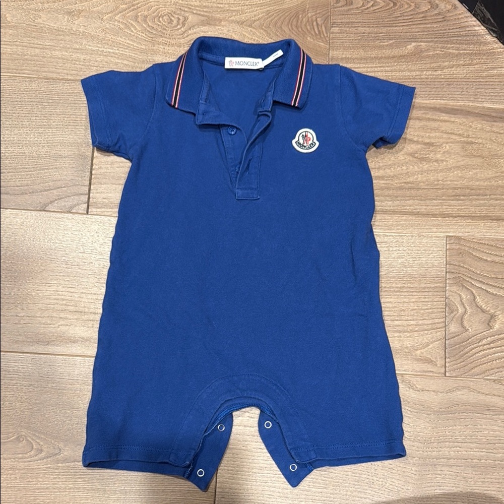 Moncler Royal Blue Baby Playsuit